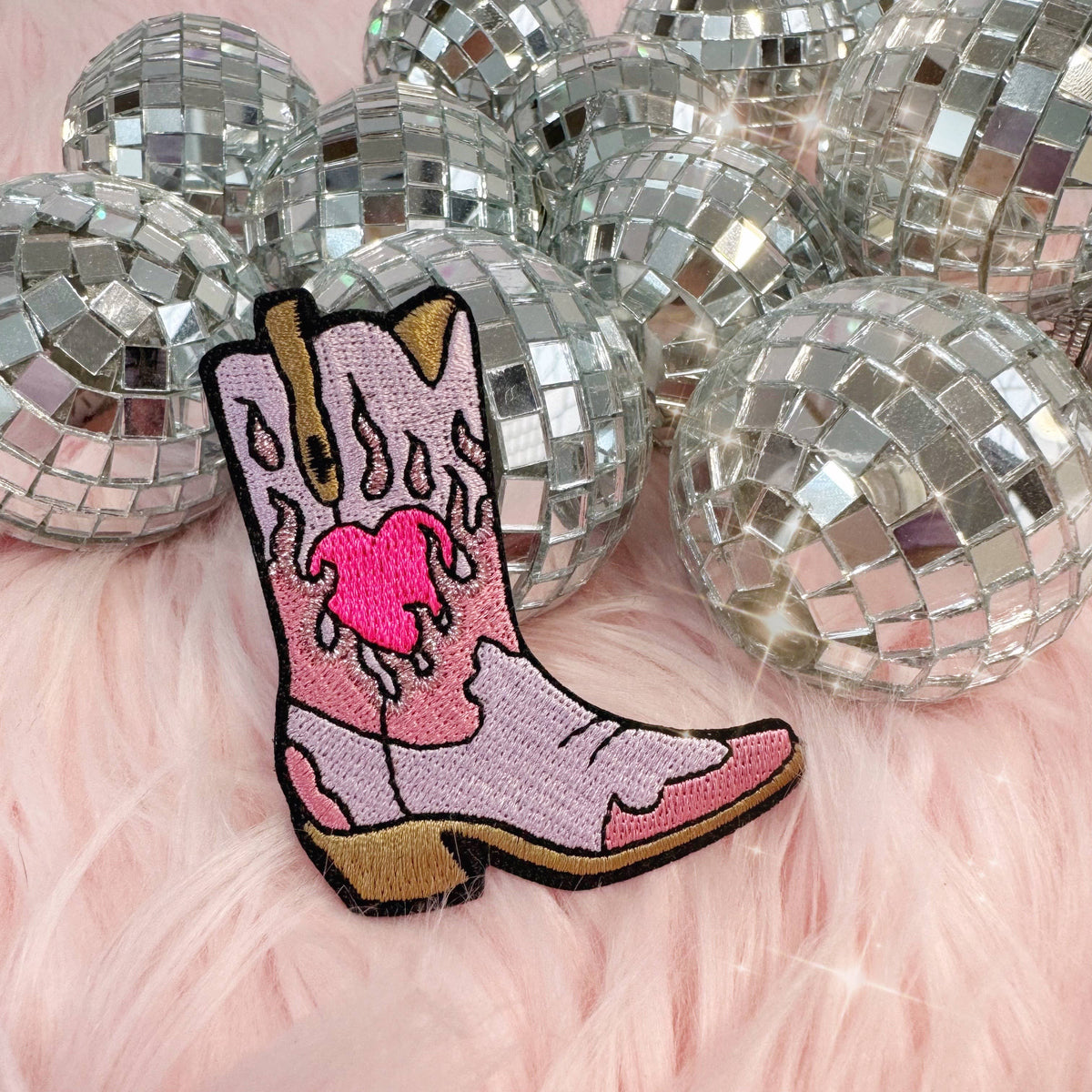 Burning Love Cowgirl Boot Patch