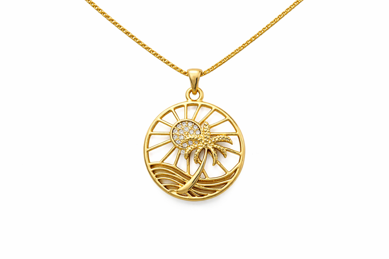 Palm Tree Sunset Necklace