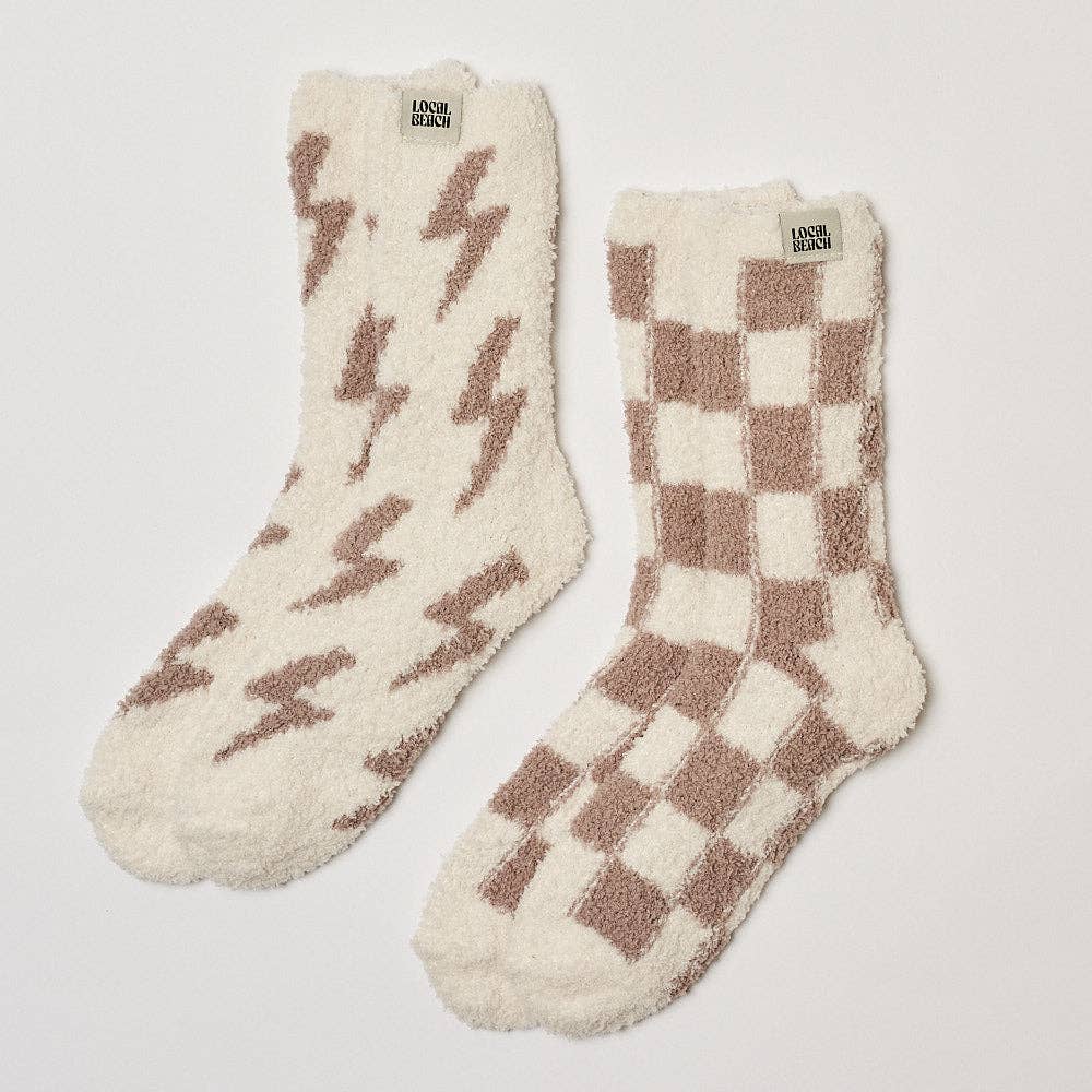 Lightning Bolt Cozy Socks