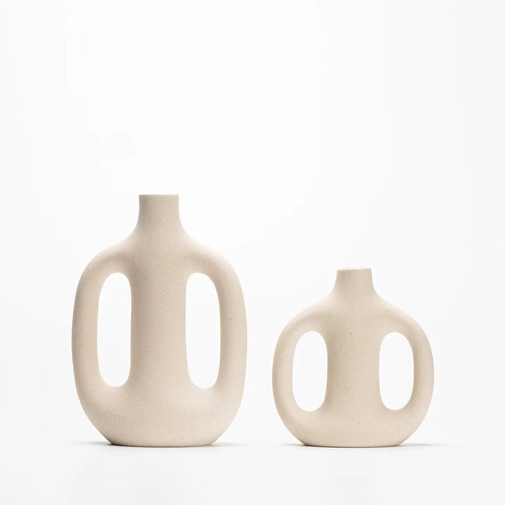 Nordic Oasis Ceramic Vases - Beautifully crafted set with Nordic-inspired designs for a tranquil and elegant decor.