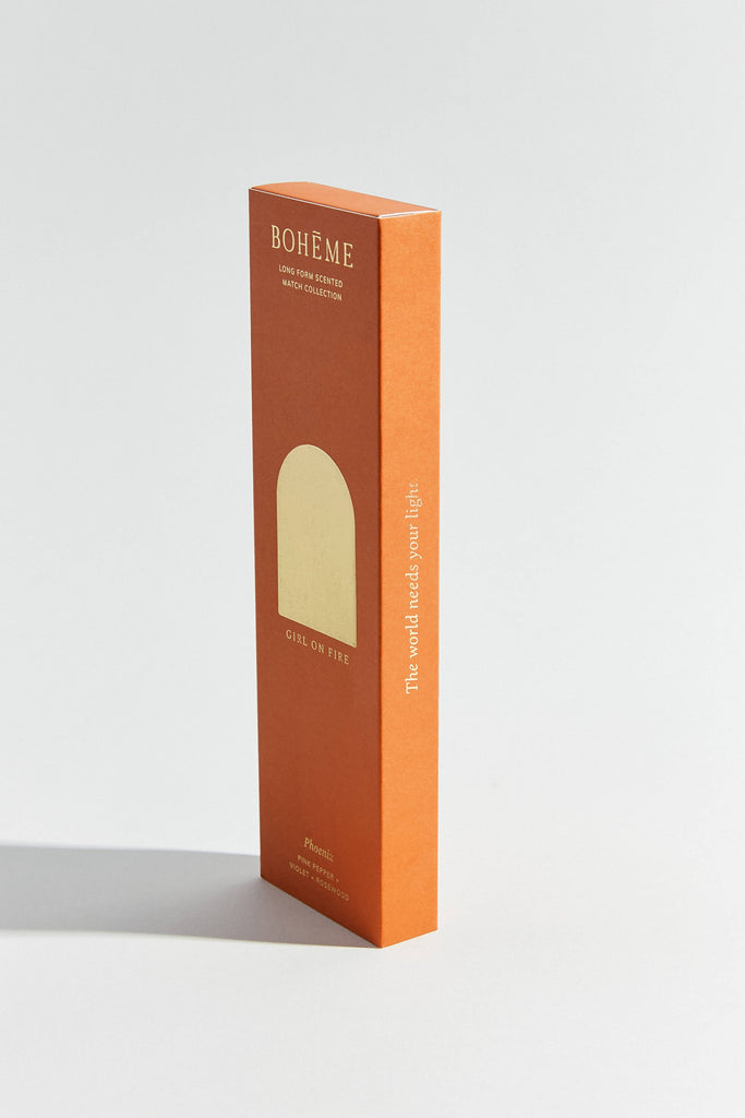 Orange box with a beige insert on a white background