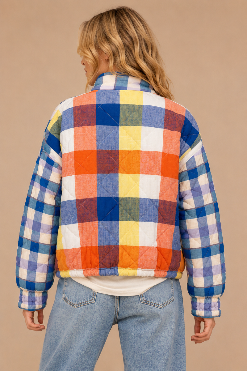Peggy Quilted Patchwork Puffer Jacket