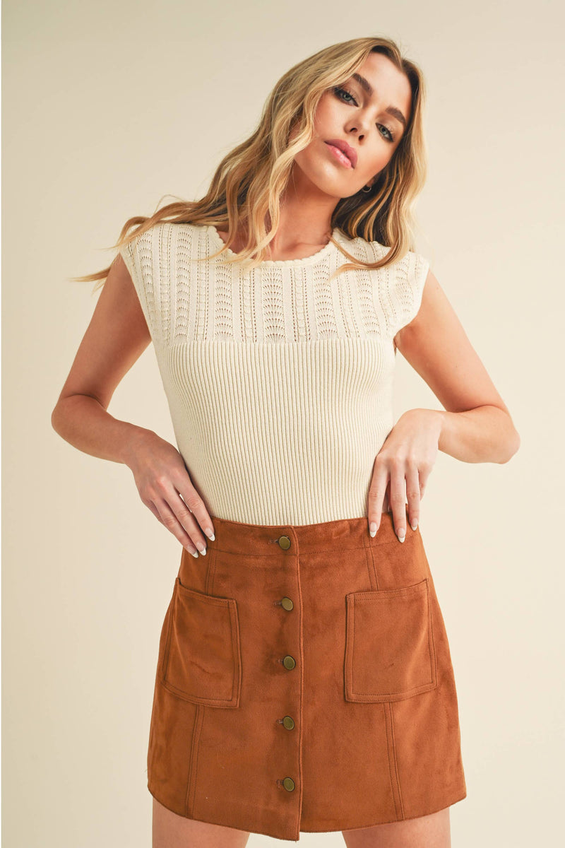 A high-neck tank top named "Hazel".