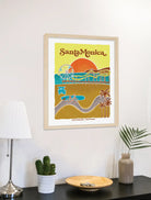 Artistic rendition of Santa Monica's lively pier, sun-drenched beaches, and coastal attractions, capturing its unmistakable charm.