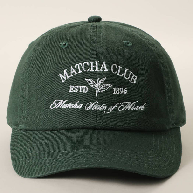 Matcha Club Embroidered Cotton Baseball Cap
