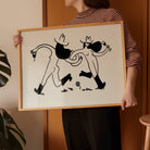 Frolicking Cowgirls With Wine Minimal Western Art Print