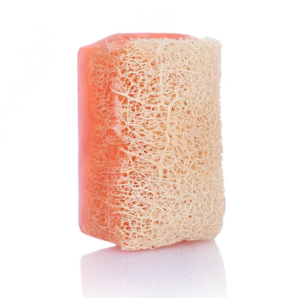 Rose with Loofah Soap: Handmade soap bar with rose essence and exfoliating loofah particles, epitome of luxurious skincare.
