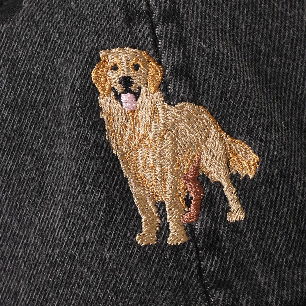 Golden Retriever Denim Baseball Cap