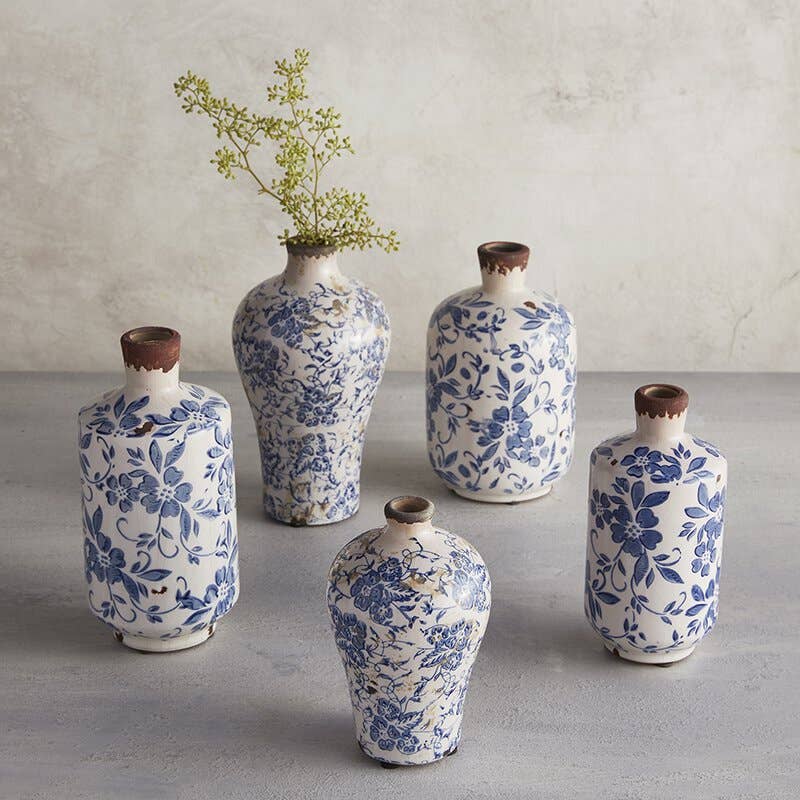 Large Ceramic Vintage Bottle Vase - Timeless and substantial home decor accent, perfect for tall blooms or standalone display.