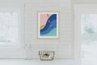 Illustrative print of a woman symbolized as an eagle in flight, representing strength, freedom, and elegance.