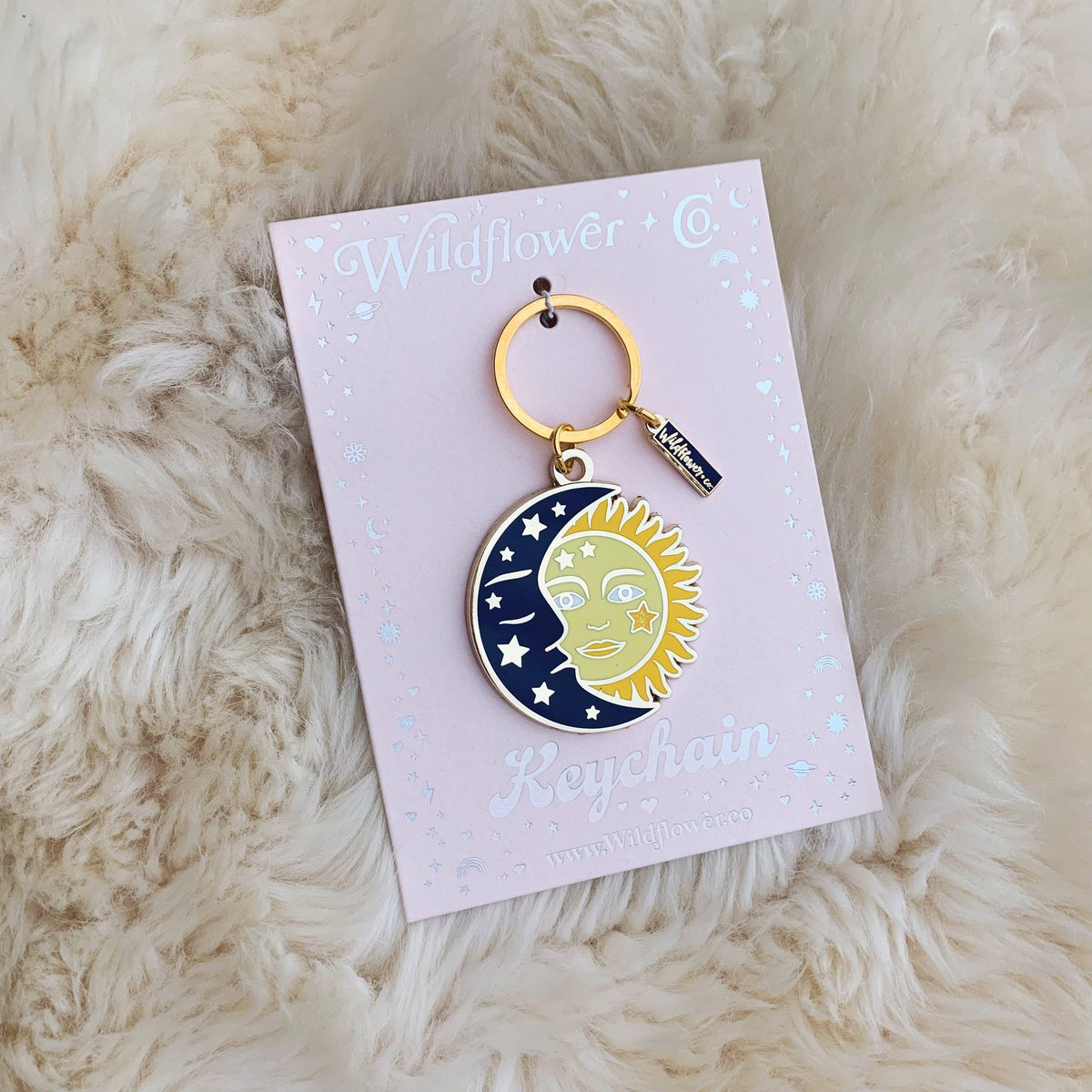 Sun & Moon Enamel Keychain