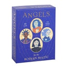 “Angels for the Modern Mystic” card deck box with 44 illustrated cards for healing and guidance.
