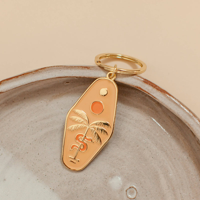 Serpent Enamel Keychain with Gold and Black Detailing