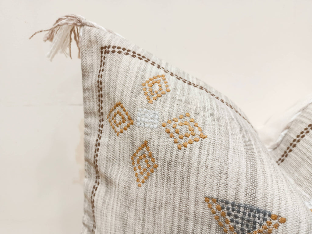 Embroidered Cotton Pillow Cover: Premium cotton pillow cover with intricate embroidery, epitome of elegance and texture.
