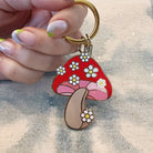 Daisy Mushroom Keychain - Charming accessory with a daisy-adorned mushroom design for playful and nature-inspired vibes.