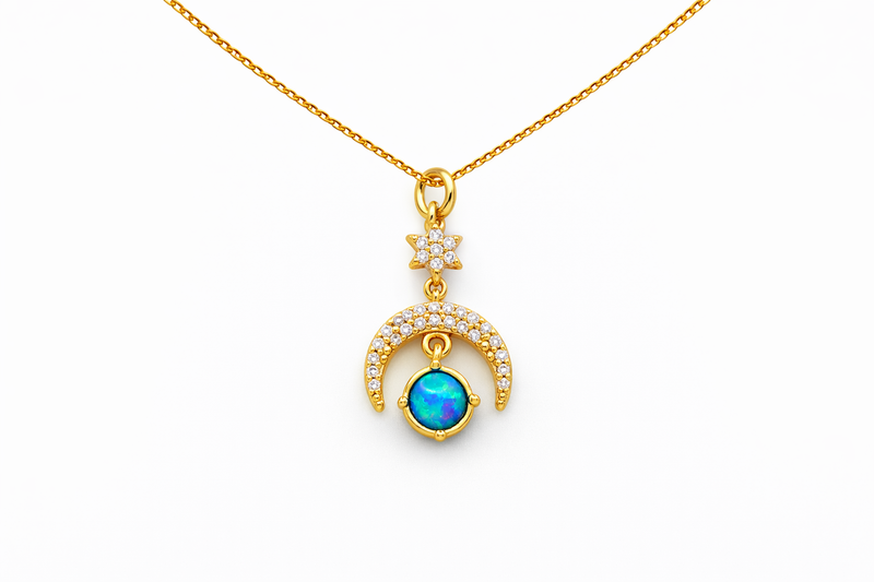 Maia Blue Opal Necklace