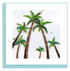 Card with palm tree design on a white background