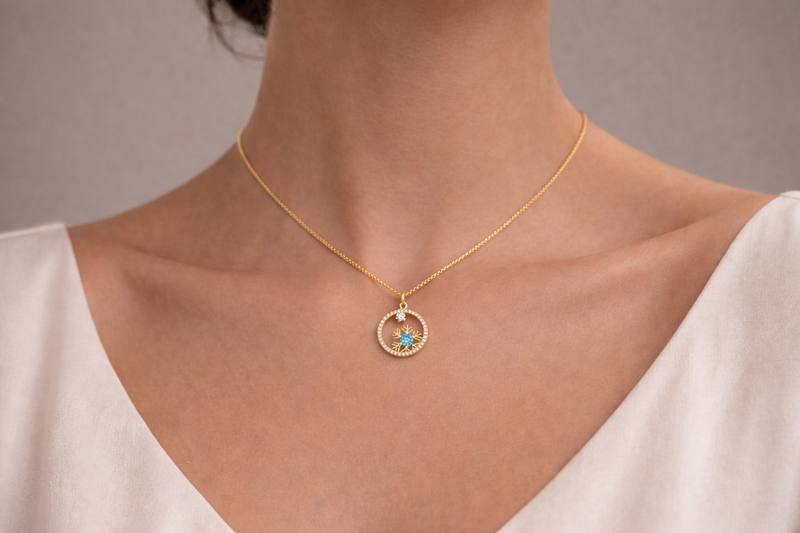 Snowflake Circle Necklace