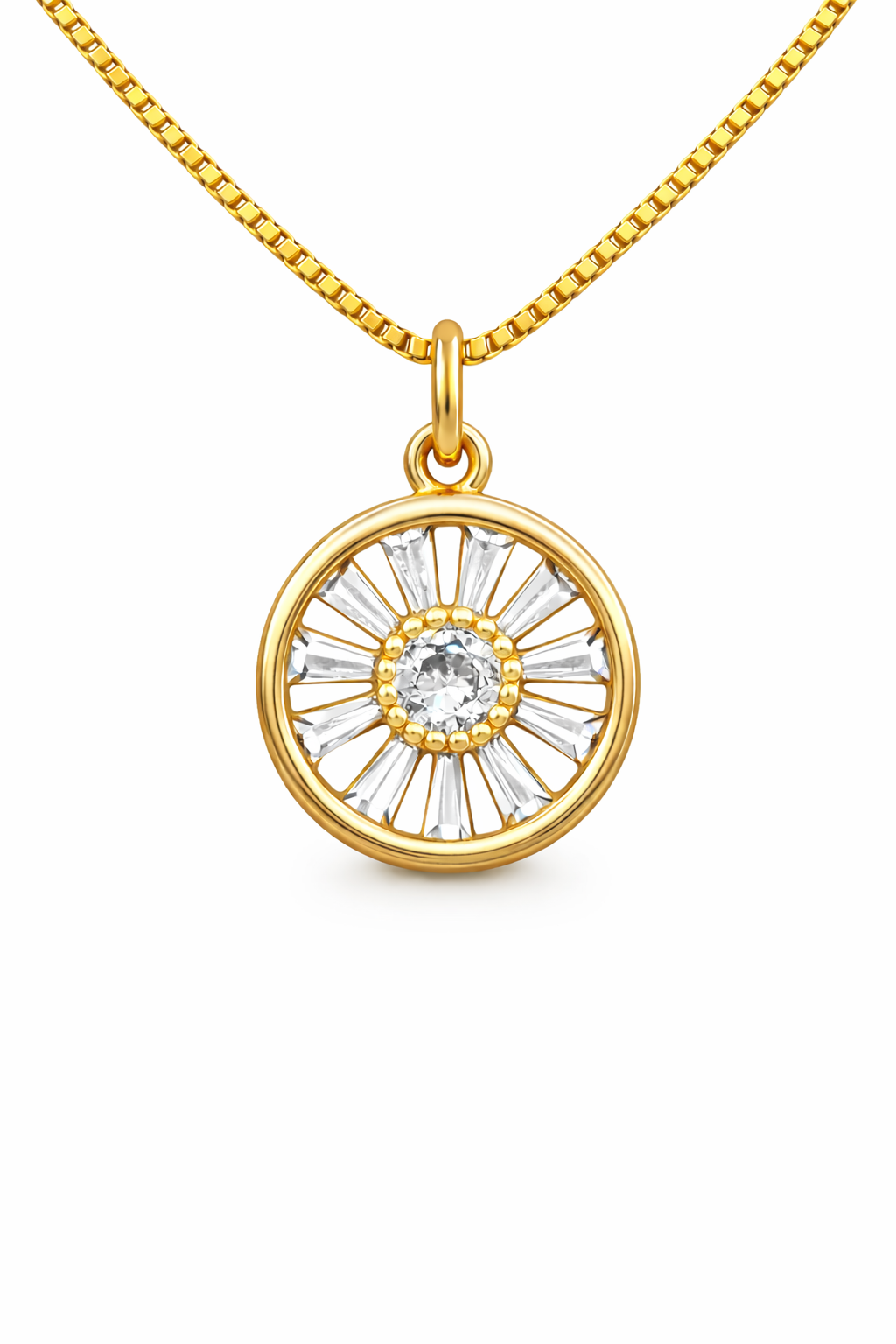 Deco Halo Pendant Necklace