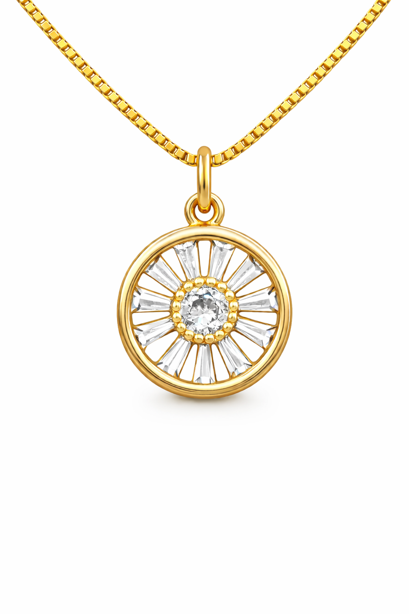 Deco Halo Pendant Necklace