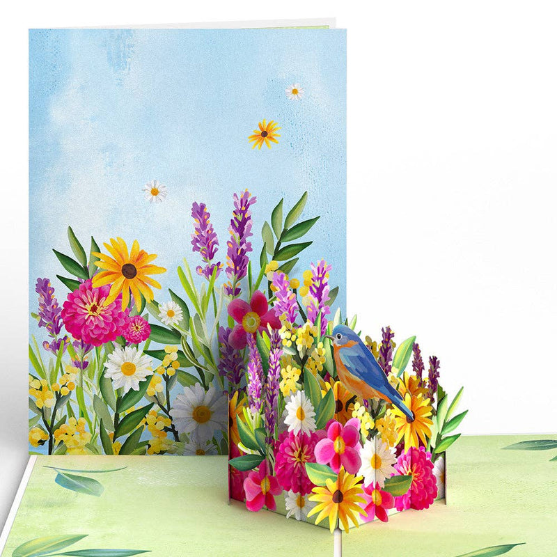 Vibrant Garden Blooms Pop-Up Card