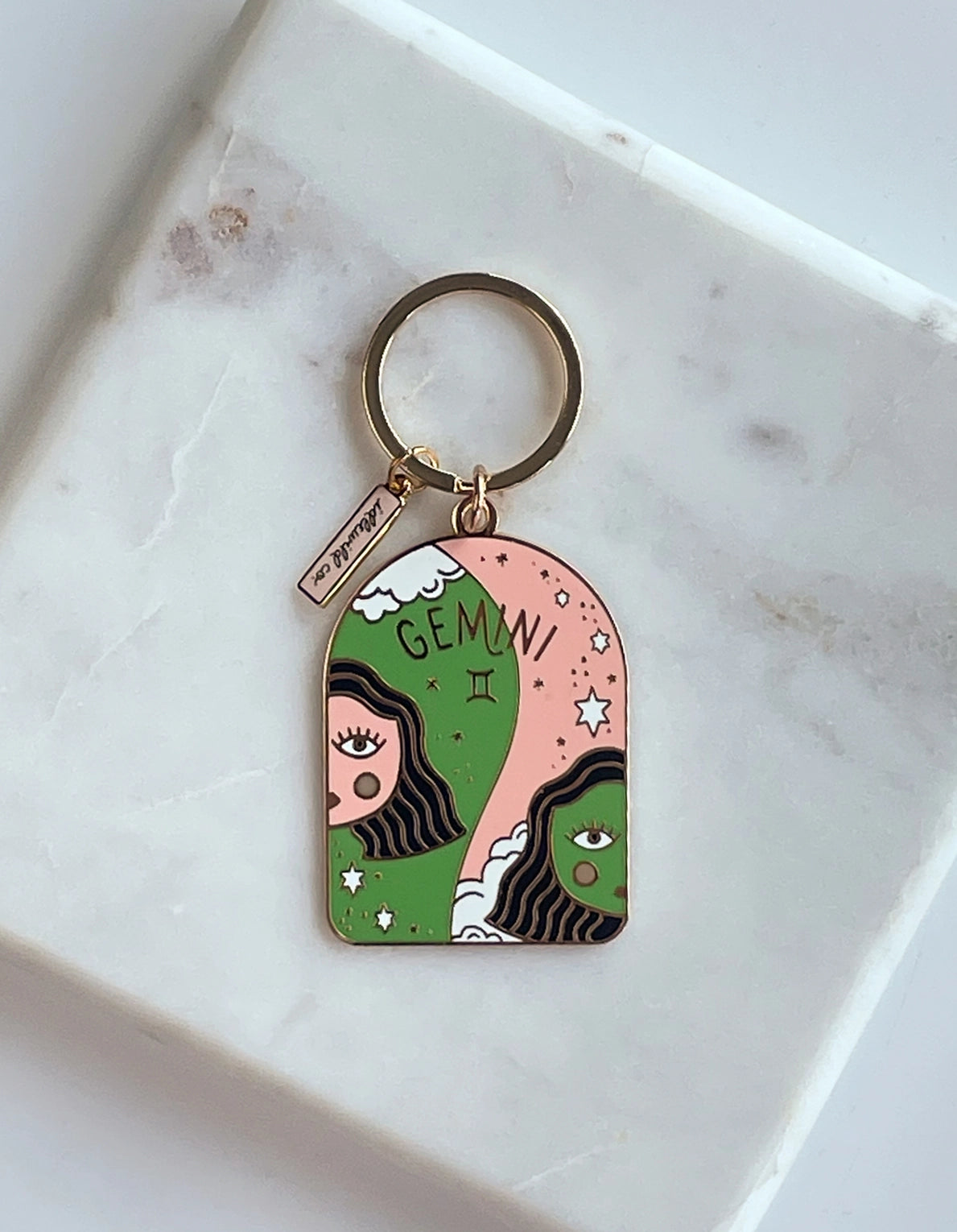 Gemini Keychain - Sleek and durable keychain featuring the Gemini zodiac symbol.