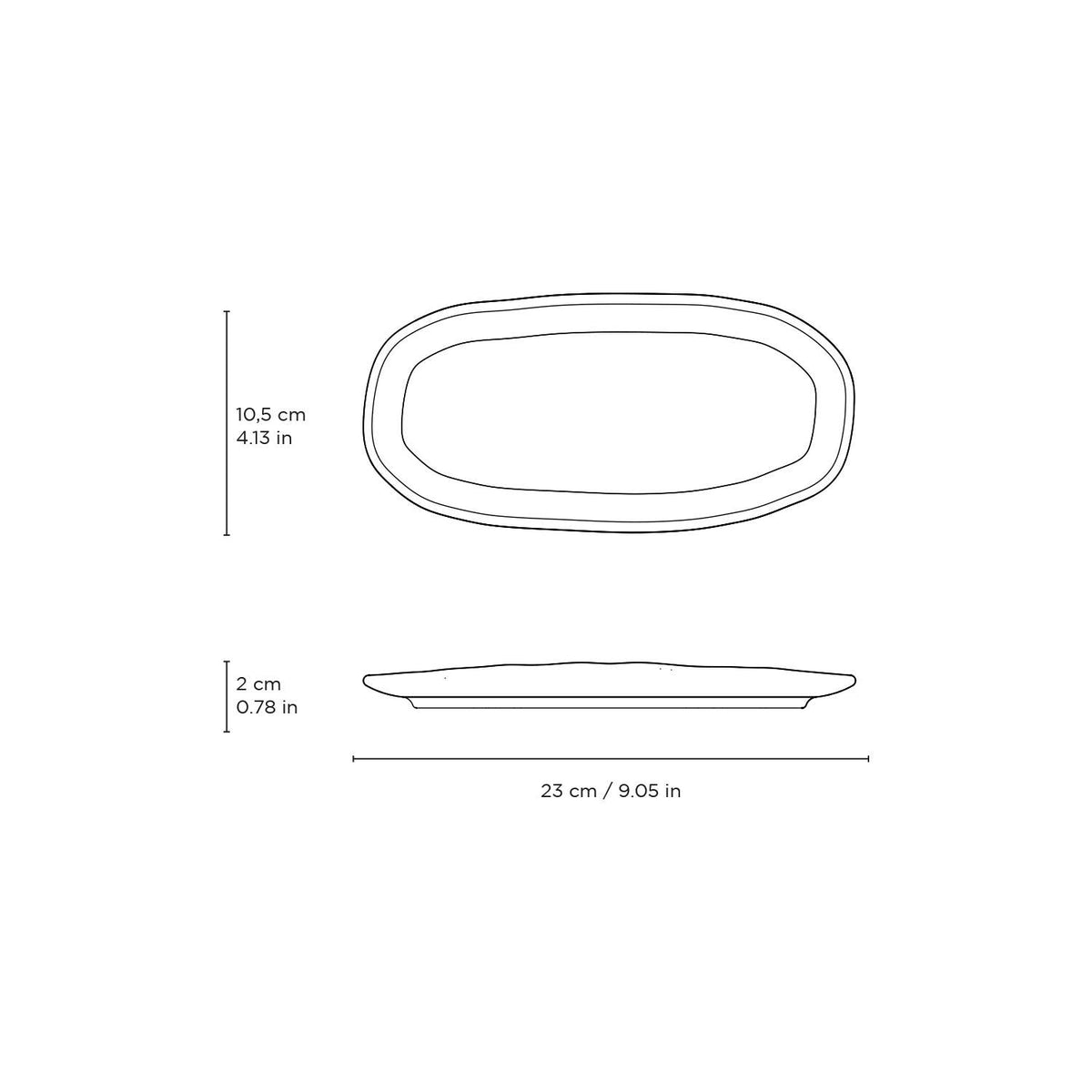 Shallow Oval Platter Small 9.06 x 4.33" Campestre
