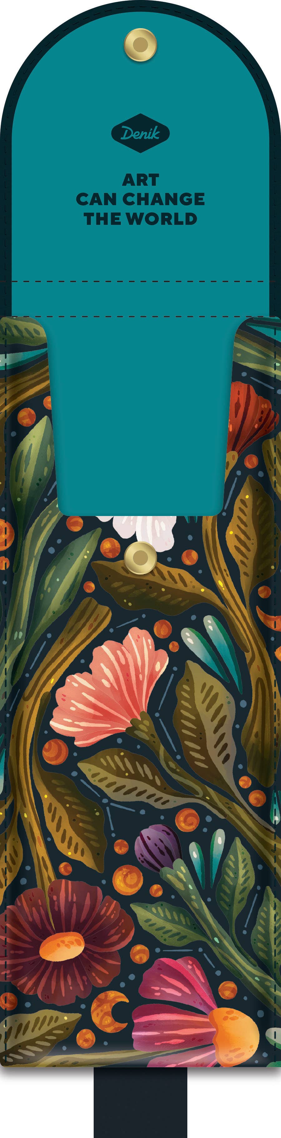 Midnight floral-designed vegan leather notebook and sketchbook pouch.