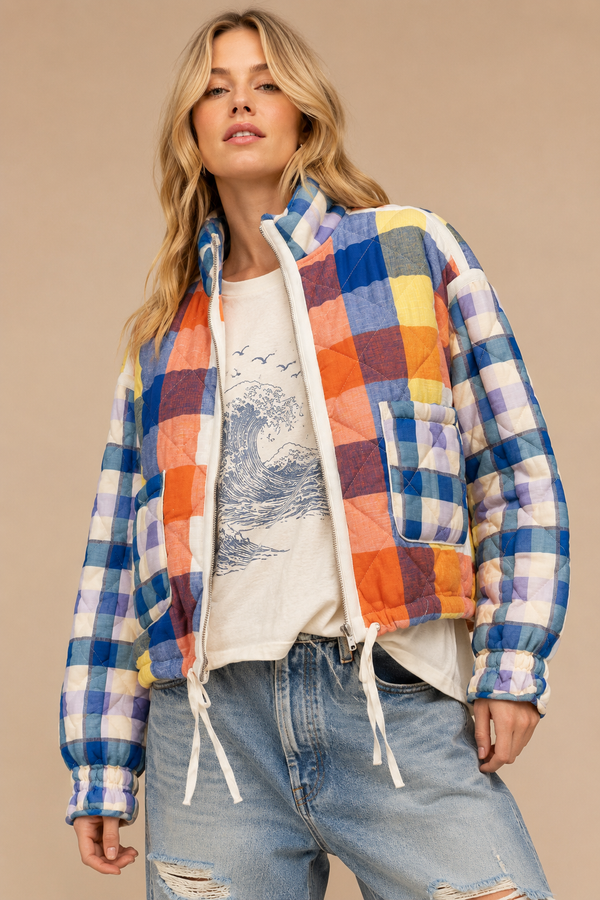 Peggy Quilted Patchwork Puffer Jacket