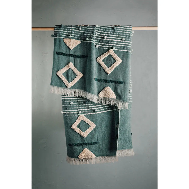 Jade Green Brook Throw, soft fabric with rich jade green color.