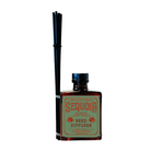 Hawai‘i Volcanoes reed diffuser with amber bottle and black reeds by Good & Well Supply Co., featuring wild fig, ginger, and citrus.