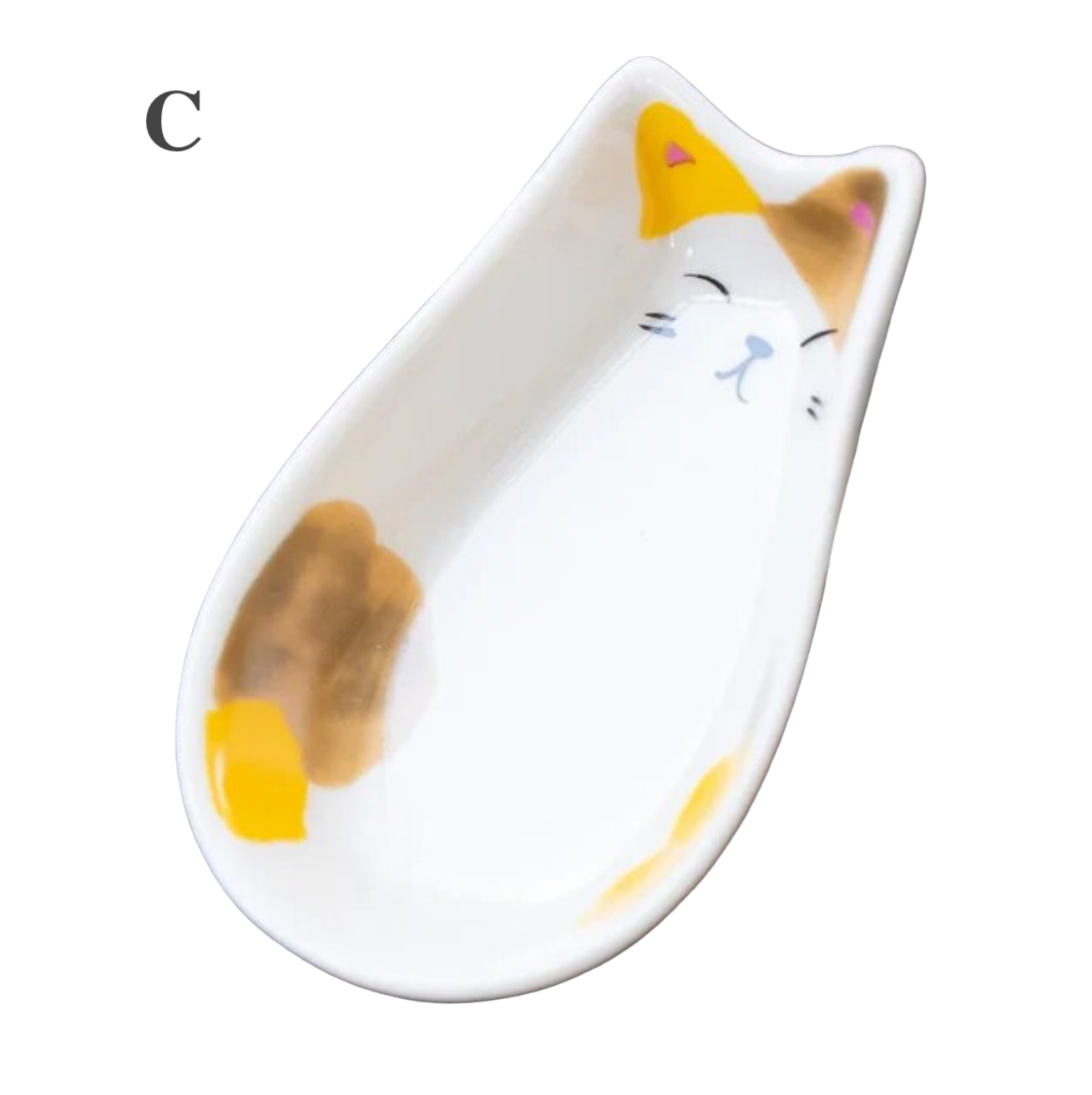A set of Japanese Style Cat Ceramic Dishes with various adorable cat designs, perfect for serving soy sauce or small snacks.