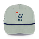 Side view of the Let's Par Tee 5-panel rope golf hat with curved brim