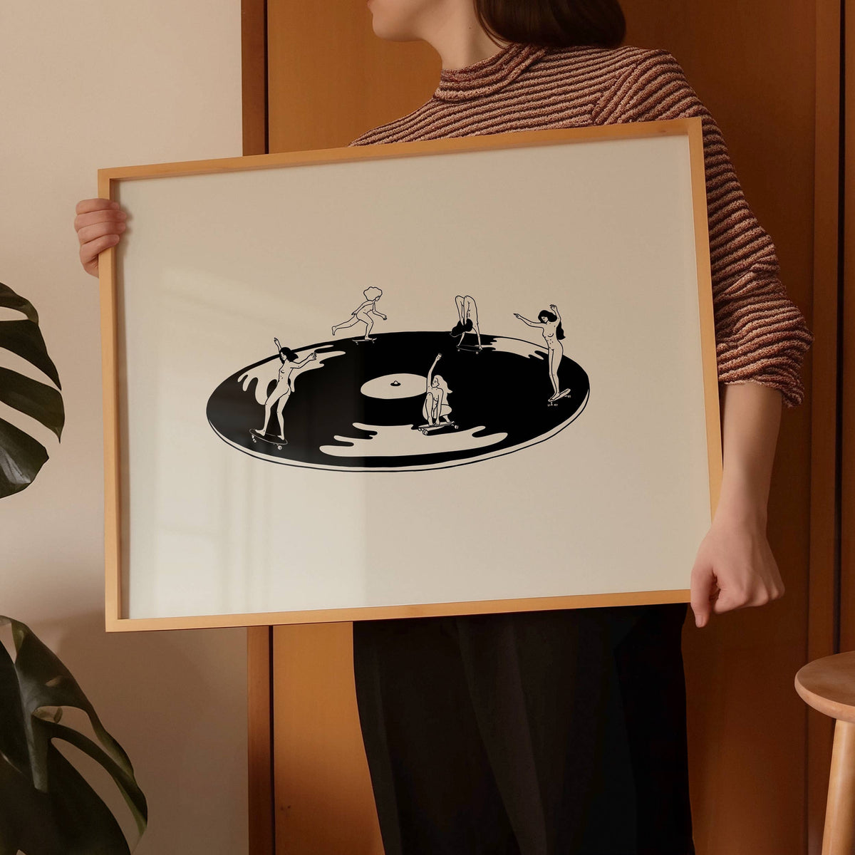 Skate Session on Vinyl Record Minimal Art Print
