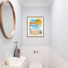 Elegant print illustrating Malibu's pristine beaches, waves, and coastal charm, celebrating its Californian essence.