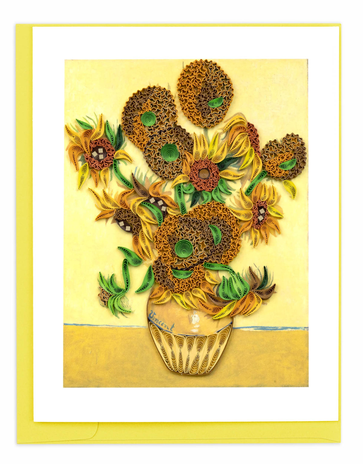 Quilled Sunflowers, Van Gogh Greeting Card