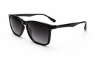 Black sunglasses with dark lenses on a white background