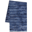 Tidal Tie Dye Indigo Tablecloth, 100% cotton with vibrant tie-dye pattern in indigo hues.