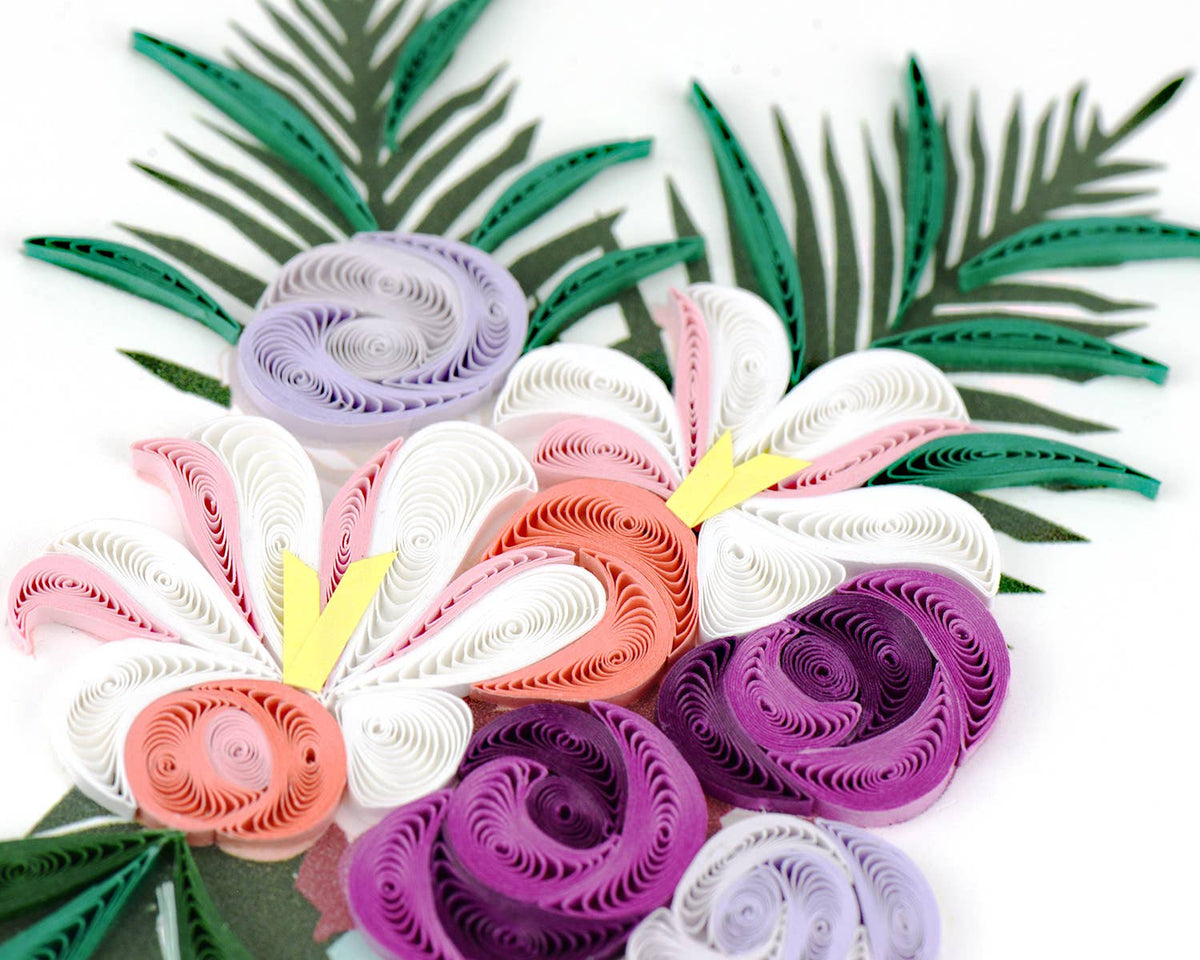 Quilled Flower Vase Birthday Card | Floral Birthday Card