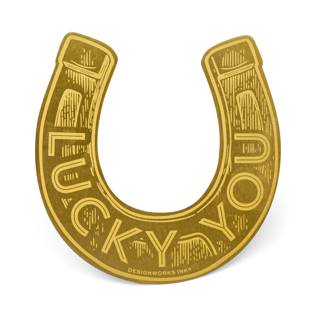 Metal Bookmark - Lucky You: Brass bookmark with horse shoe design, epitome of elegance and luck.