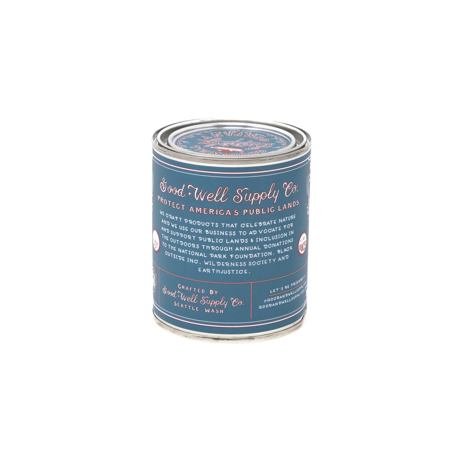 Lake Tahoe Candle: Handcrafted organic soy wax candle emitting a serene glow, epitome of natural tranquility.