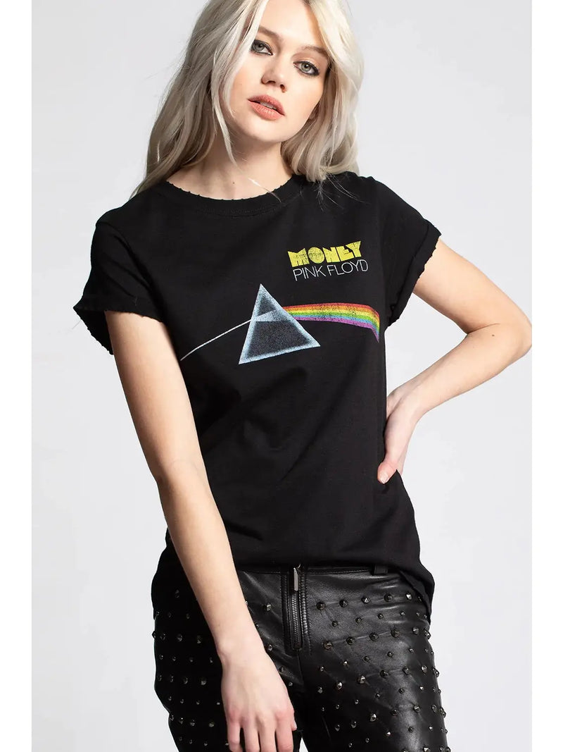 Pink Floyd Dark Side Money Tee - Timeless graphics inspired by "The Dark Side of the Moon" and "Money." Perfect for Pink Floyd enthusiasts. Elevate your style with this legendary tee.
