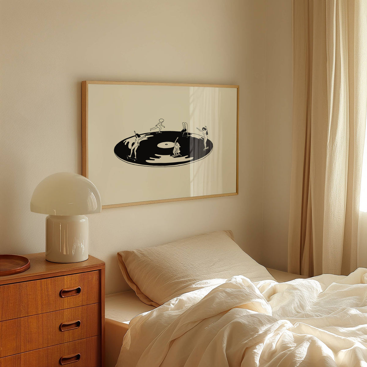 Skate Session on Vinyl Record Minimal Art Print