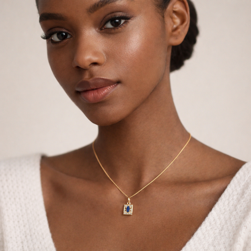 Cobalt Marquise Necklace