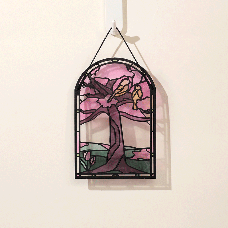 You Brighten My World Birds Suncatcher Card