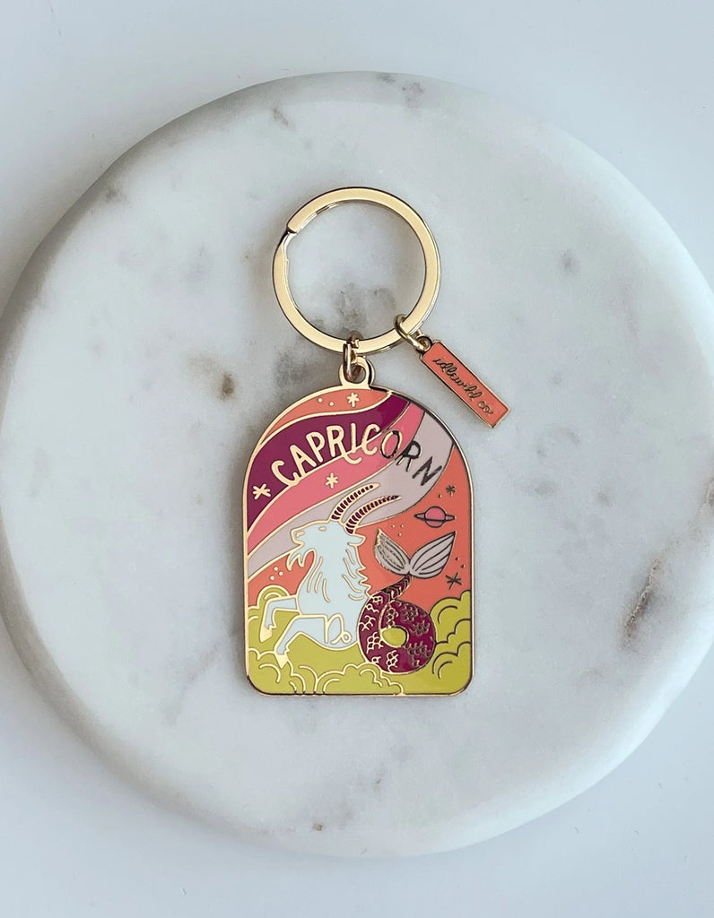 Capricorn Keychain - Sleek and durable keychain featuring the Capricorn zodiac symbol.