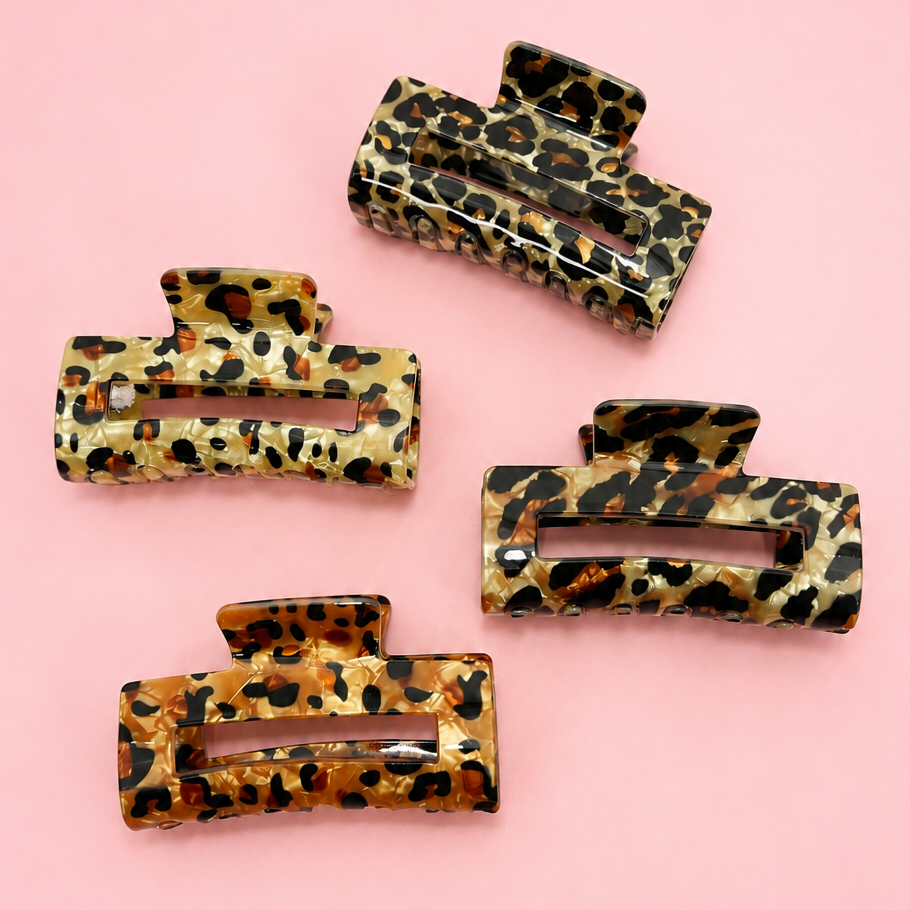 Leopard Print Hair Claw Clip