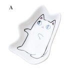 A set of Japanese Style Cat Ceramic Dishes with various adorable cat designs, perfect for serving soy sauce or small snacks.