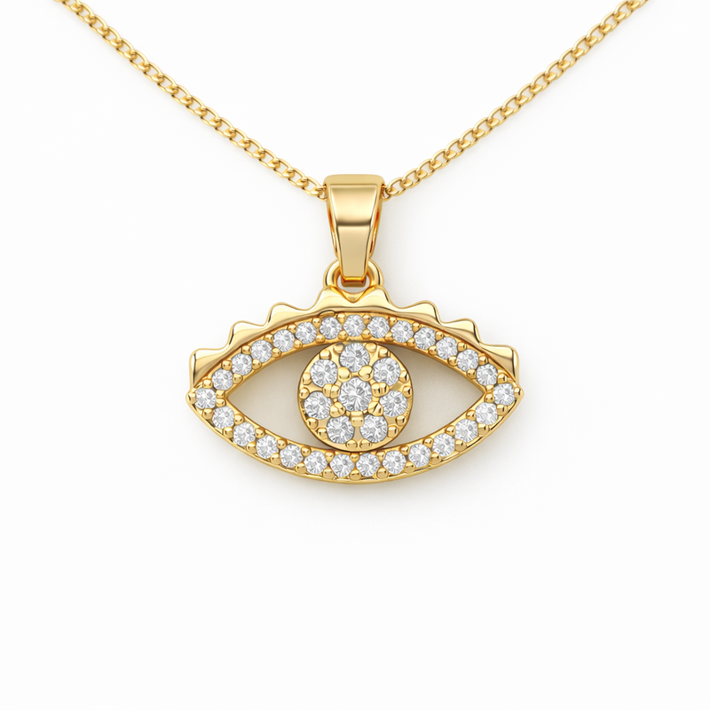 Pave Evil Eye Necklace