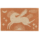 Astral Pegasus Coir Doormat featuring a mystical Pegasus design, made from eco-friendly coir fiber.